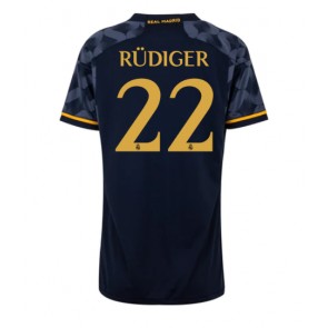 Real Madrid Antonio Rudiger #22 Koszulka Wyjazdowych Kobiety 2023-24 Krótki Rękaw
